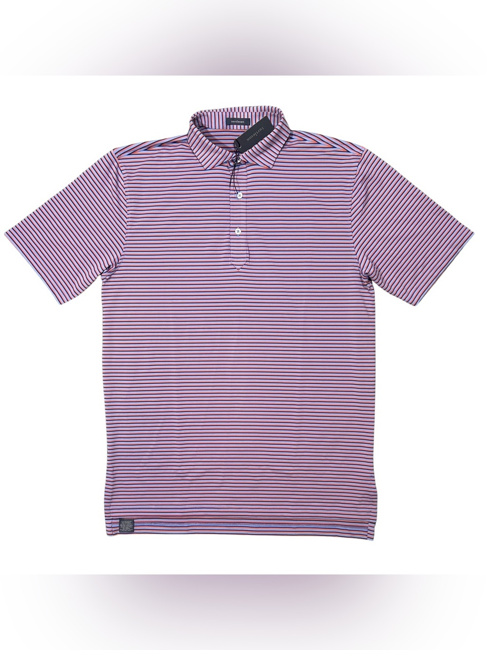 Turtleson Luxe Blue / Clementine Stripe Performance Polo Orange Golf MF23K18